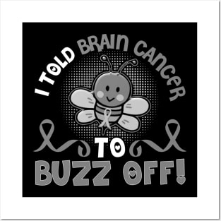 funny brain cancer bee warrior Posters and Art